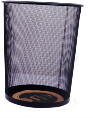 Chrome Super Durable Iron Dustbin(Black)