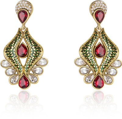 VK Jewels Divine Red Drop Cubic Zirconia Alloy Drop Earring