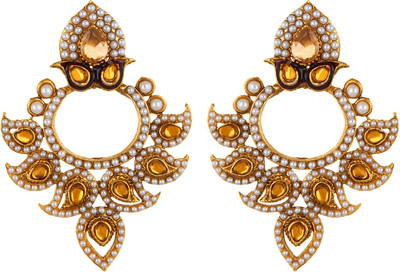 Fabula Gold & White Zircon American Diamond AD CZ Kundan & Pearl Traditional Ethnic Jewellery Kairi Drop for Women, Girls & Ladies Metal Dangle Earring
Fabula Gold & White Zircon American Diamond AD CZ Kundan & Pearl Traditional Ethnic Jewellery Kairi Drop for Women, Girls & Ladies Metal Dangle Earring