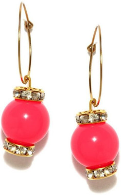 Blissdrizzle Pretty Pink Metal Hoop Earring