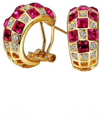 Aaishwarya Gleam of Ruby AAA Zircon Alloy Huggie Earring