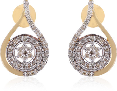 Jisha Rhythm Of Love Yellow Gold 14kt Diamond Stud Earring