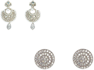 Rashi Jewellery Style Diva 2 Combo Cubic Zirconia Alloy Earring Set