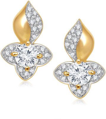 Meenaz Exclusive Flower Creative Design Cubic Zirconia Alloy Stud Earring