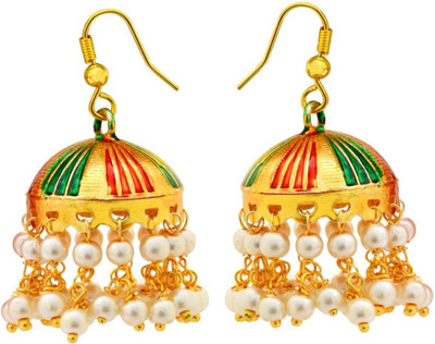 YugshaJewels Meenakari Jewellery YJE-1852 Metal Jhumki Earring