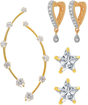 Jewels Gold Cubic Zirconia Alloy Earring Set