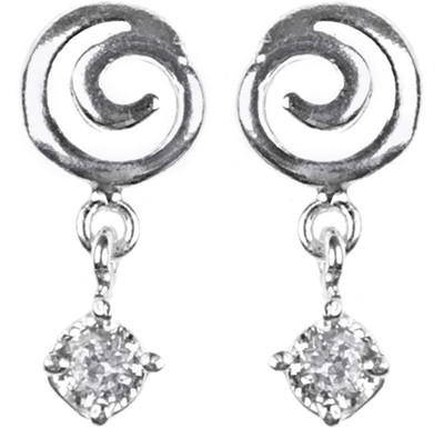Mistos Hanging Stone Jewelery Cubic Zirconia Sterling Silver Drop Earring