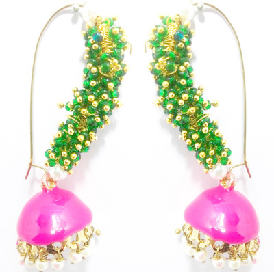 Kshitij Jewels Meenakari- Azure Color of Heaven Alloy Jhumki Earring