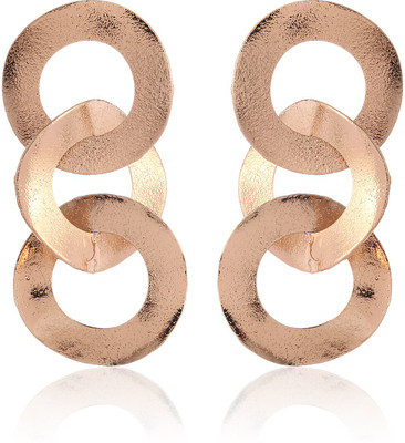Thingalicious Trendy Oversized Interlinked Circles Alloy Drop Earring