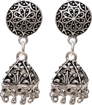 Abhooshan Designer Ethnic Silver, Alloy Jhumki Earring