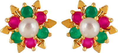 Affinity Floral Pearl Silver, Alloy Stud Earring