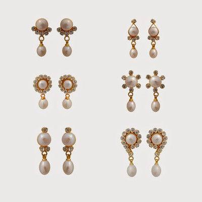 Nisa Pearls Pearl Alloy Earring Set 
Nisa Pearls Pearl Alloy Earring Set