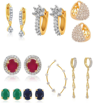 Jewels Gold Cubic Zirconia Alloy Earring Set