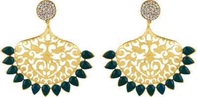 Fabula Gold & Green Zircon American Diamond AD CZ Filigree Traditional Ethnic Jewellery Drop for Women, Girls & Ladies Metal Dangle Earring
Fabula Gold & Green Zircon American Diamond AD CZ Filigree Traditional Ethnic Jewellery Drop for Women, Girls & Ladies Metal Dangle Earring