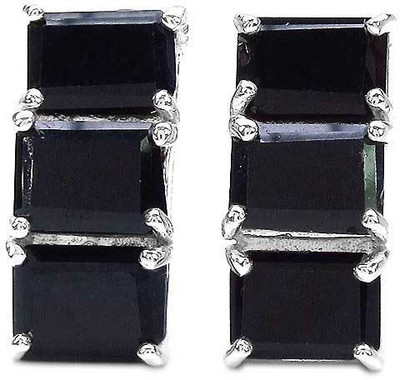 Johareez Floral Sapphire Sterling Silver Stud Earring
