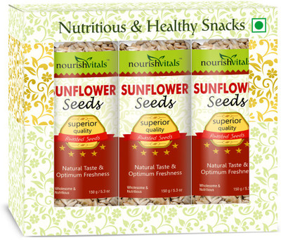 NourishVitals Tasty Roasted Sunflower Seeds(150.0 g, Pack of 3)