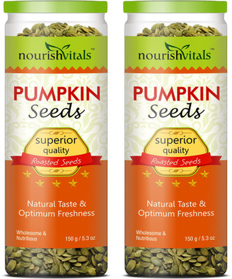 NourishVitals Healthy Roasted Pumpkin Seeds(150.0 g, Pack of 2)