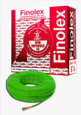 Finolex FR PVC, PVC 1.5 sq/mm Green 90 m Wire(Green)