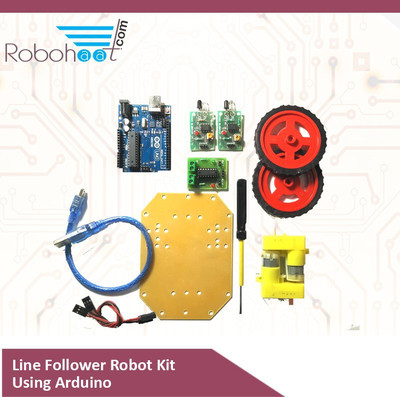 Robohaat Line Follower Robotics Kit Using AVR Controller Electronic Components Electronic Hobby Kit
Robohaat Line Follower Robotics Kit Using AVR Controller Electronic Components Electronic Hobby Kit
