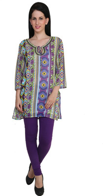Anekaant Women Kurti and Legging Set, Multicolor;purple