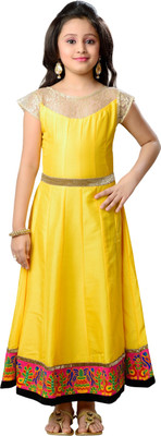 K&U Girls Kurta and Pyjama Set, Yellow