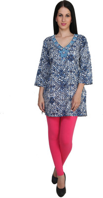 Anekaant Women Kurti and Legging Set, Blue;pink