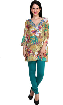 Anekaant Women Kurti and Legging Set, Green;multicolor