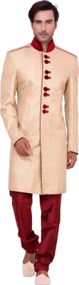 Shreesurani Men Kurta and Churidar Set, Gold