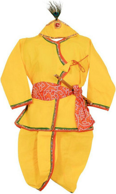 Ishika Garments Boys Kurta and Dhoti Pant Set, Yellow