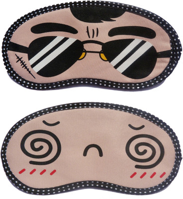 Jenna BlackSpecs-Spiral Cartoon Travel Sleeping Eye Cover Blindfold (Pack of 2)(2 g)