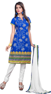Khushali Chanderi Self Design, Embroidered Dress/Top Material(Un-stitched), Blue;white
Khushali Chanderi Self Design, Embroidered Dress/Top Material(Un-stitched), Blue;white