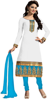 Women Latest Fancy Designer Salwar Suit Chanderi Embroidered Salwar Suit Dupatta Material(Un-stitched), White
Women Latest Fancy Designer Salwar Suit Chanderi Embroidered Salwar Suit Dupatta Material(Un-stitched), White