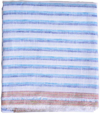 British Terminal Cotton Striped Shirt Fabric(Un-stitched), Darkblue