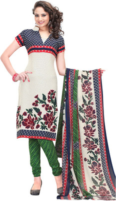 Pshopee Synthetic Printed Salwar Suit Dupatta Material(Un-stitched), White