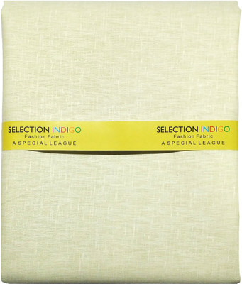 Selection Indigo Cotton Linen Blend Solid Shirt Fabric(Un-stitched), Olive06