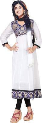 Raagvi Embroidered Kurta & Salwar(Stitched), White