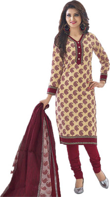 Party Wear Dresses Cotton Printed Salwar Suit Dupatta Material(Un-stitched), Multicolor