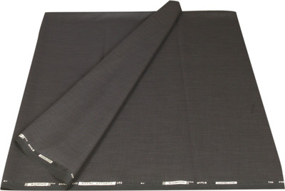 Kundan Polyester Self Design Trouser Fabric(Un-stitched, Black