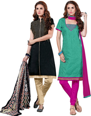 Jiya Chanderi Self Design, Embroidered Salwar Suit Dupatta Material(Un-stitched), Black;green
Jiya Chanderi Self Design, Embroidered Salwar Suit Dupatta Material(Un-stitched), Black;green
