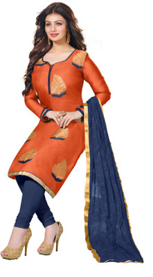 Khushali Chanderi Self Design, Embroidered Salwar Suit Dupatta Material(Un-stitched), Blue;orange
Khushali Chanderi Self Design, Embroidered Salwar Suit Dupatta Material(Un-stitched), Blue;orange