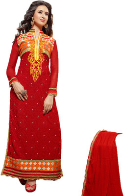 Party Wear Dresses Georgette Embroidered Semi-stitched Salwar Suit Dupatta Material, Red
Party Wear Dresses Georgette Embroidered Semi-stitched Salwar Suit Dupatta Material, Red