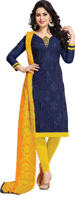 Khushali Chanderi Self Design, Embroidered Salwar Suit Dupatta Material(Un-stitched), Blue;yellow
Khushali Chanderi Self Design, Embroidered Salwar Suit Dupatta Material(Un-stitched), Blue;yellow
