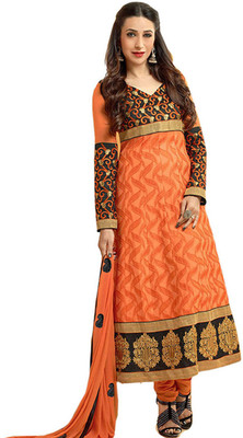 Indian Wear Online Georgette Embroidered Semi-stitched Salwar Suit Dupatta Material, Orange
Indian Wear Online Georgette Embroidered Semi-stitched Salwar Suit Dupatta Material, Orange