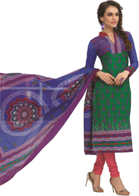 Design Willa Cotton Chevron Salwar Suit Dupatta Material(Un-stitched), Multicolor