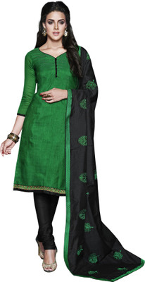 Jiya Jute Self Design Salwar Suit Dupatta Material(Un-stitched), Black;green