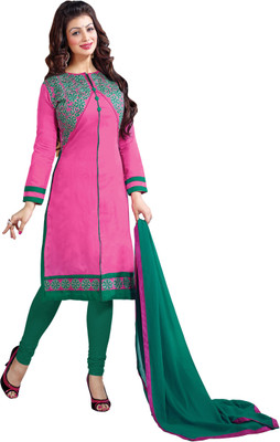 Khushali Chanderi Self Design, Embroidered Salwar Suit Dupatta Material(Un-stitched), Green;pink
Khushali Chanderi Self Design, Embroidered Salwar Suit Dupatta Material(Un-stitched), Green;pink