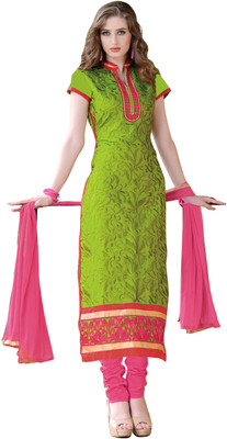 Khushali Chanderi Self Design, Embroidered Salwar Suit Dupatta Material(Un-stitched), Light green;pink
Khushali Chanderi Self Design, Embroidered Salwar Suit Dupatta Material(Un-stitched), Light green;pink