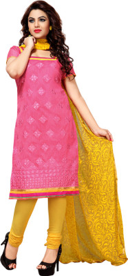 Khushali Chanderi Self Design, Embroidered Dress/Top Material(Un-stitched), Pink;yellow
Khushali Chanderi Self Design, Embroidered Dress/Top Material(Un-stitched), Pink;yellow
