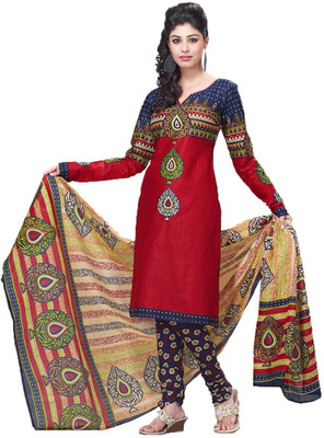 Indian Wear Online Cotton Printed Semi-stitched Salwar Suit Dupatta Material, Red
Indian Wear Online Cotton Printed Semi-stitched Salwar Suit Dupatta Material, Red