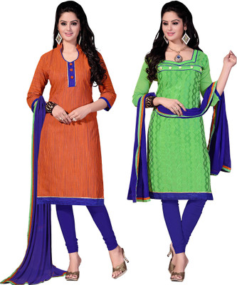 Khushali Chanderi Self Design, Embroidered Salwar Suit Dupatta Material(Un-stitched), Blue;green;orange
Khushali Chanderi Self Design, Embroidered Salwar Suit Dupatta Material(Un-stitched), Blue;green;orange